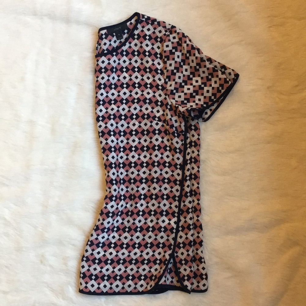 J.Crew Geometric Patterned Silk T-Shirt
